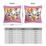 taies d'oreiller animaux rose ours chien zip invisible cartoon opacité coton polyester lit