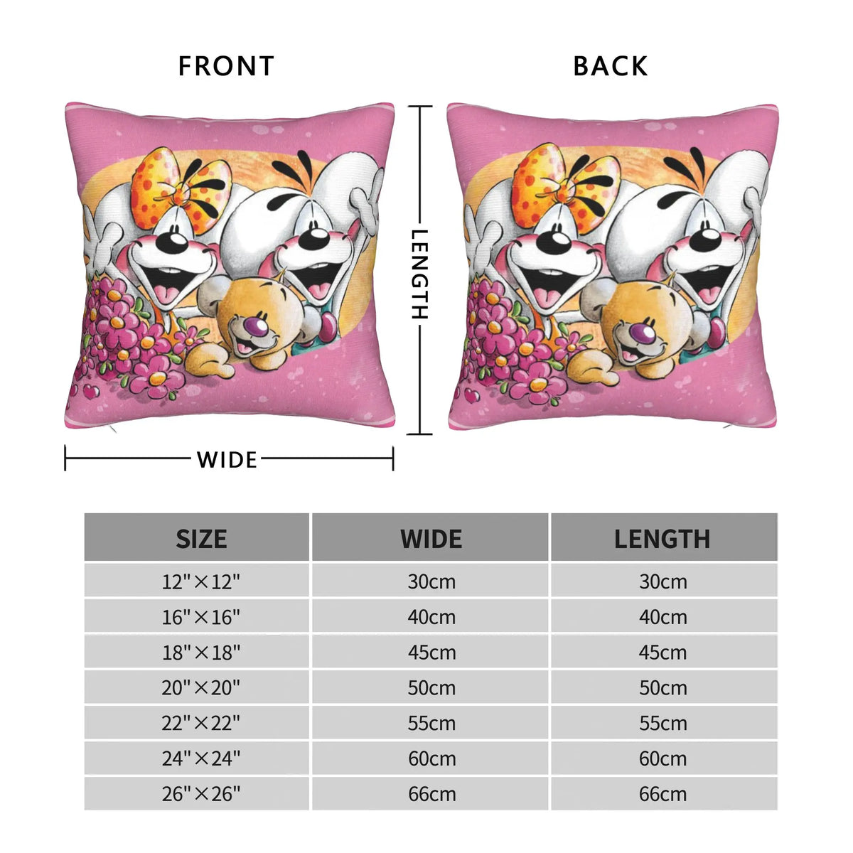 taies d'oreiller animaux rose ours chien zip invisible cartoon opacité coton polyester lit