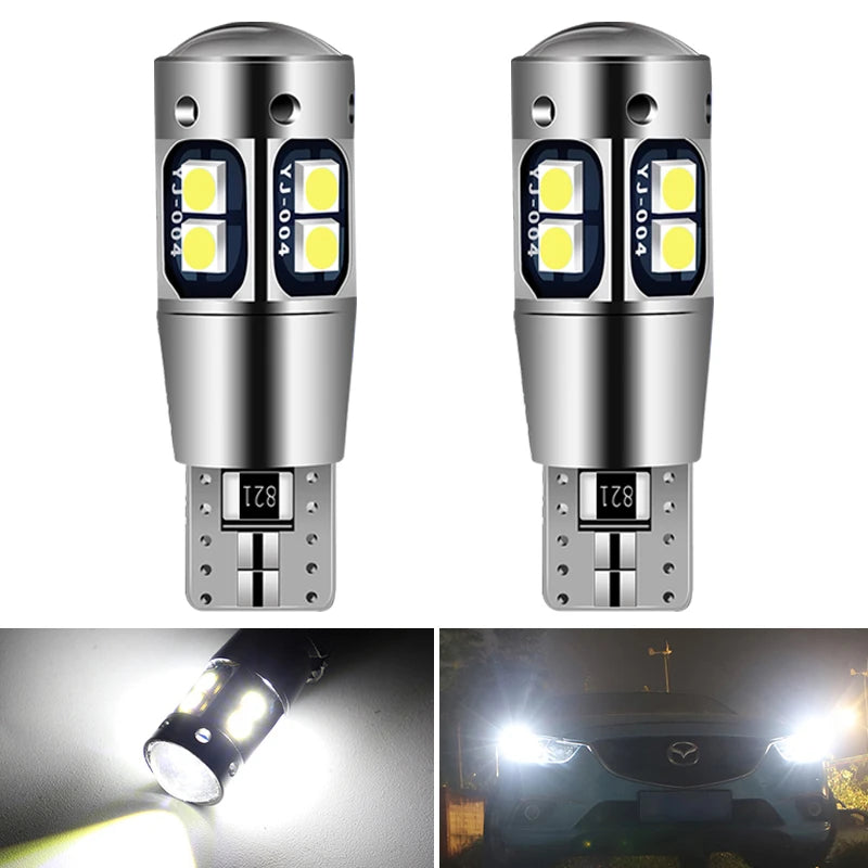 ampoules led 2400 lumens t10 w5w 3w argent blanc plug and play modernes feux