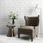 panneau mural 3D blanc motif géométrique moderne imperméable résistant humidité anti moisissure anti fumée