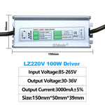 pilote led 100w argenté ip65 ip67 constant current driver câbles colorés certification gs haute