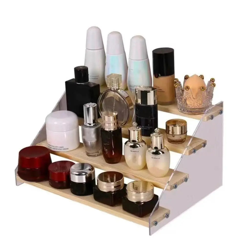 étagère bois naturel moderne niveaux cosmétiques vis fixations diverse utilisation