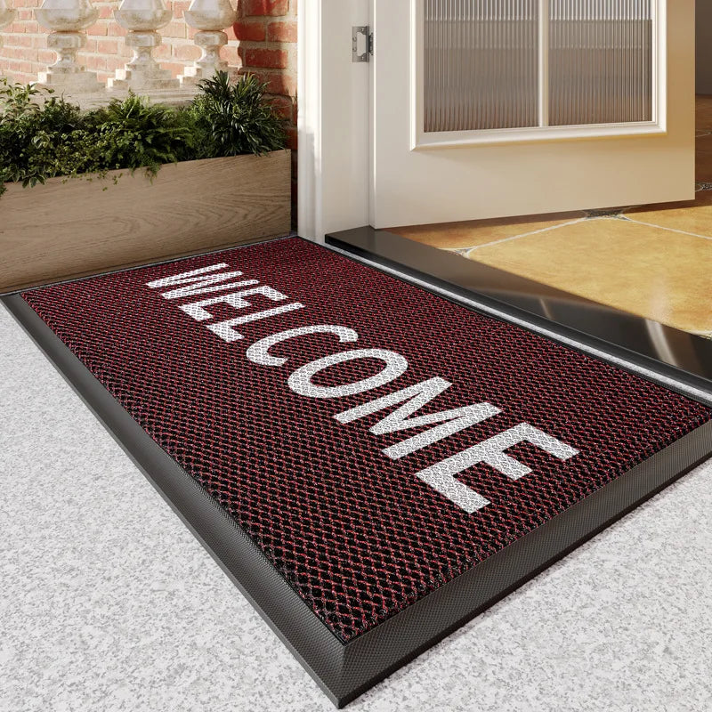 tapis d'entrée moderne noir maille fine antidérapant extérieur 45x75cm 60x90cm