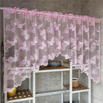rideau noir blanc rose violet papillons fleurs transparent broderie oeilletsextérieur