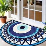 tapis moderne bleu oeil antidérapant résistant extérieur 40x60cm 50x80cm 60x90cm