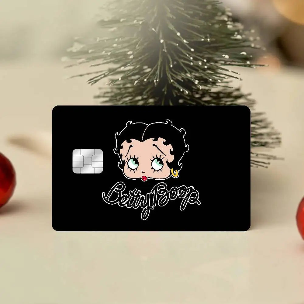 autocollants cartes bancaires waterproof dessin animé betty boop romantique rébellions pop art papier adhésif