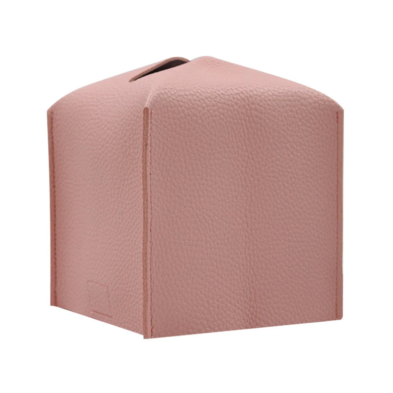 boîte mouchoirs simili cuir moderne blanc bleu rose marron minimaliste