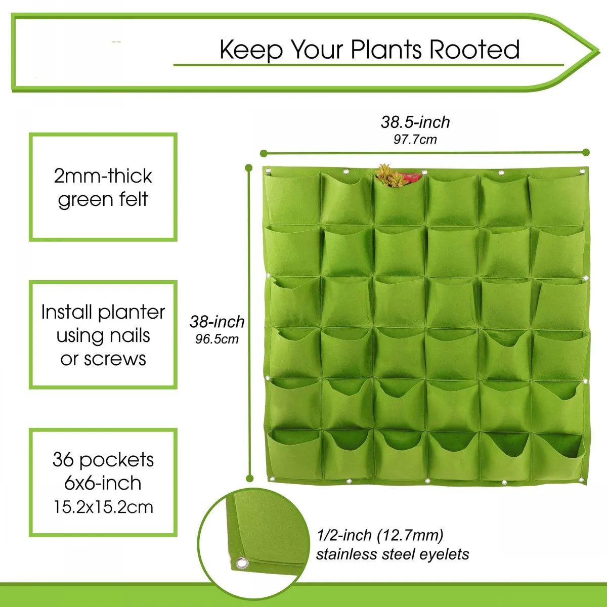 sacs culture plantes mur vert moderne 50x100cm 49 poches