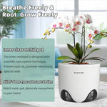 pots orchidées double couche plastique moderne blanc perforations circulations air phalaenopsis anthurium cymbidium dendrobiums