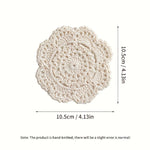 serviettes table crochet motif floral traditionnel beige clair tapis coussinets artisanal pièces decoration table