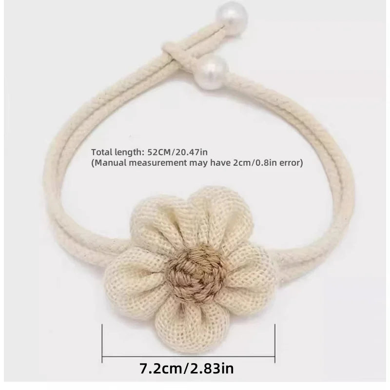 ruban fenêtre décoratif fleurs tricotées ajustables moderne artisanal