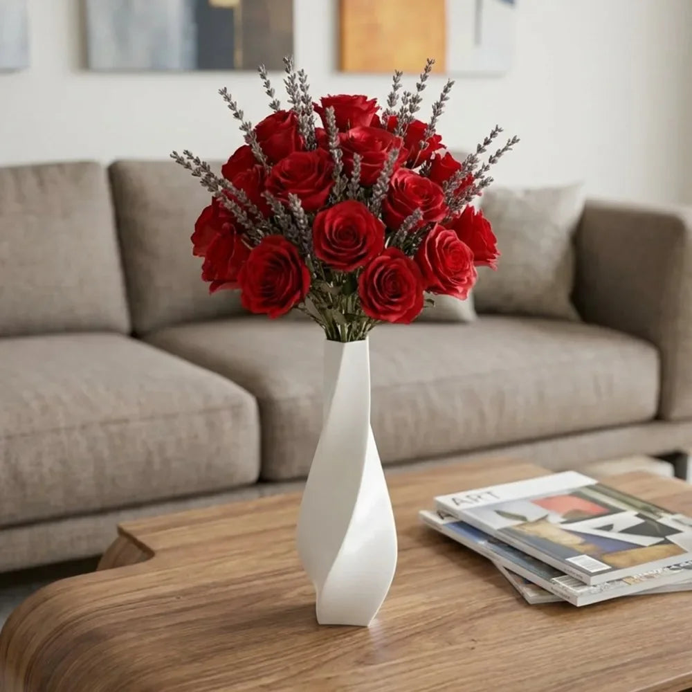 vase table moderne élégant verre cristal rose clair nœud doux