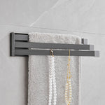 porte serviettes mural triple barres acier inoxydable gris blanc moderne minimaliste fixations murales