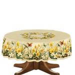 nappe fleur bleue beige lapin papillon noël halloween décoration table maison rustic