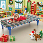 housse lit enfant carreaux écossais vert rouge moderne quatre saisons élastiques polyestère