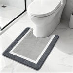 tapis toilette moderne gris clair pelucheux super absorbant antidérapant tissu microfibre chenille memory foam