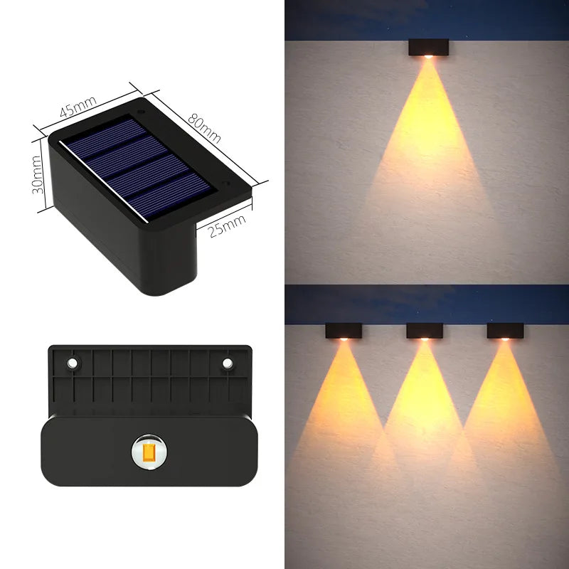 lampe solaire décorative moderne motif floral noir doré adhésif ip44