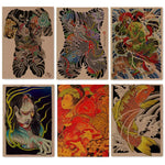 tattoo temporaire tatouage japonais dragon femme fleur noir blanc rouge vert bleu or
