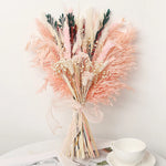 bouquet fleurs artificielles roses pampas boho décoration maison anniversaire valentin