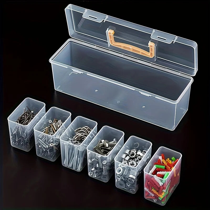 boîtes transparentes rangement outils vis clous écrous compartiments organisateur utilitaire multifonctionnels toolbox