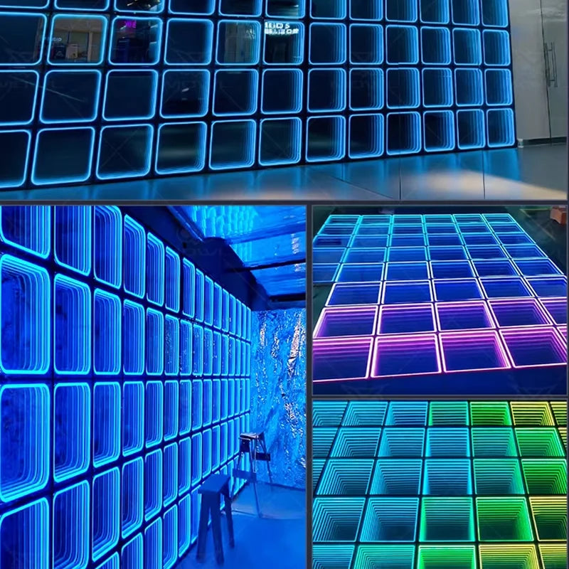 plancher danse led vert bleu multicolore effet lumière scène moderne pièces 25 pièces