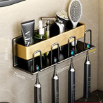porte brosses dents adhésif moderne noir mat salle bains accessoires toilette crème dentifrice soins