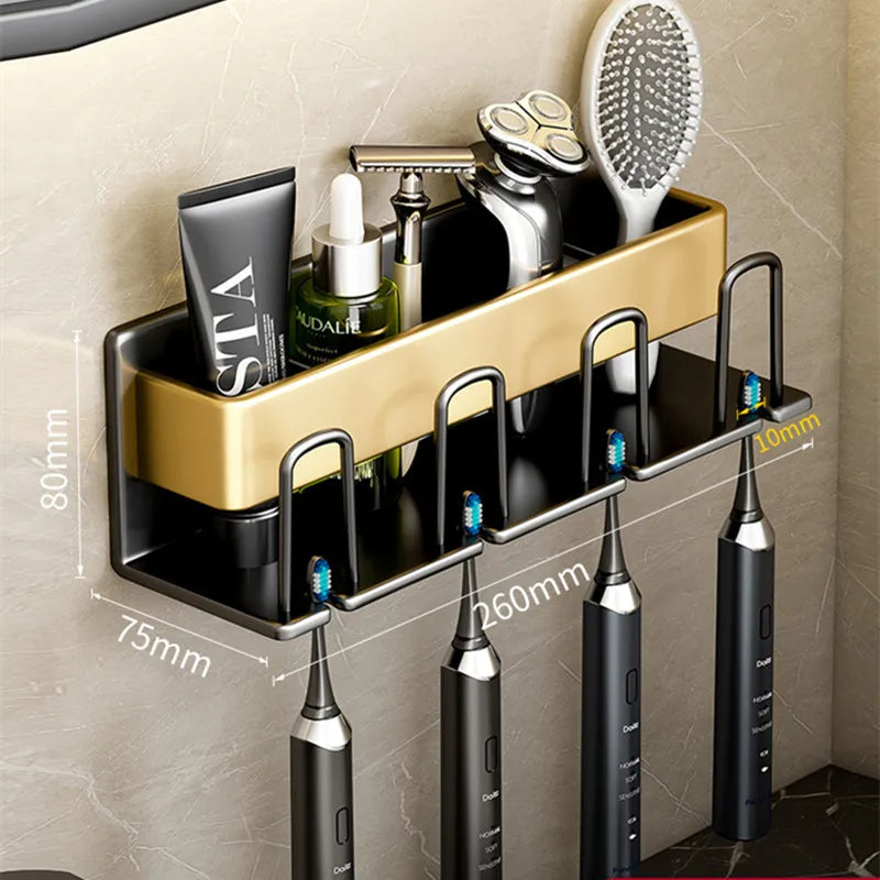 porte brosses dents adhésif moderne noir mat salle bains accessoires toilette crème dentifrice soins