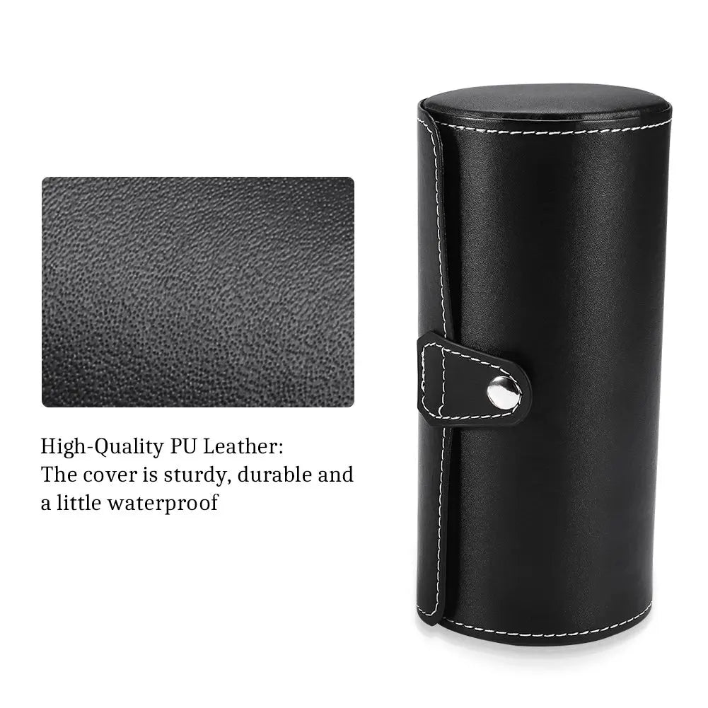 boîte montres cuir noir beige moderne compartiments boucle métallique simili cuir opacité