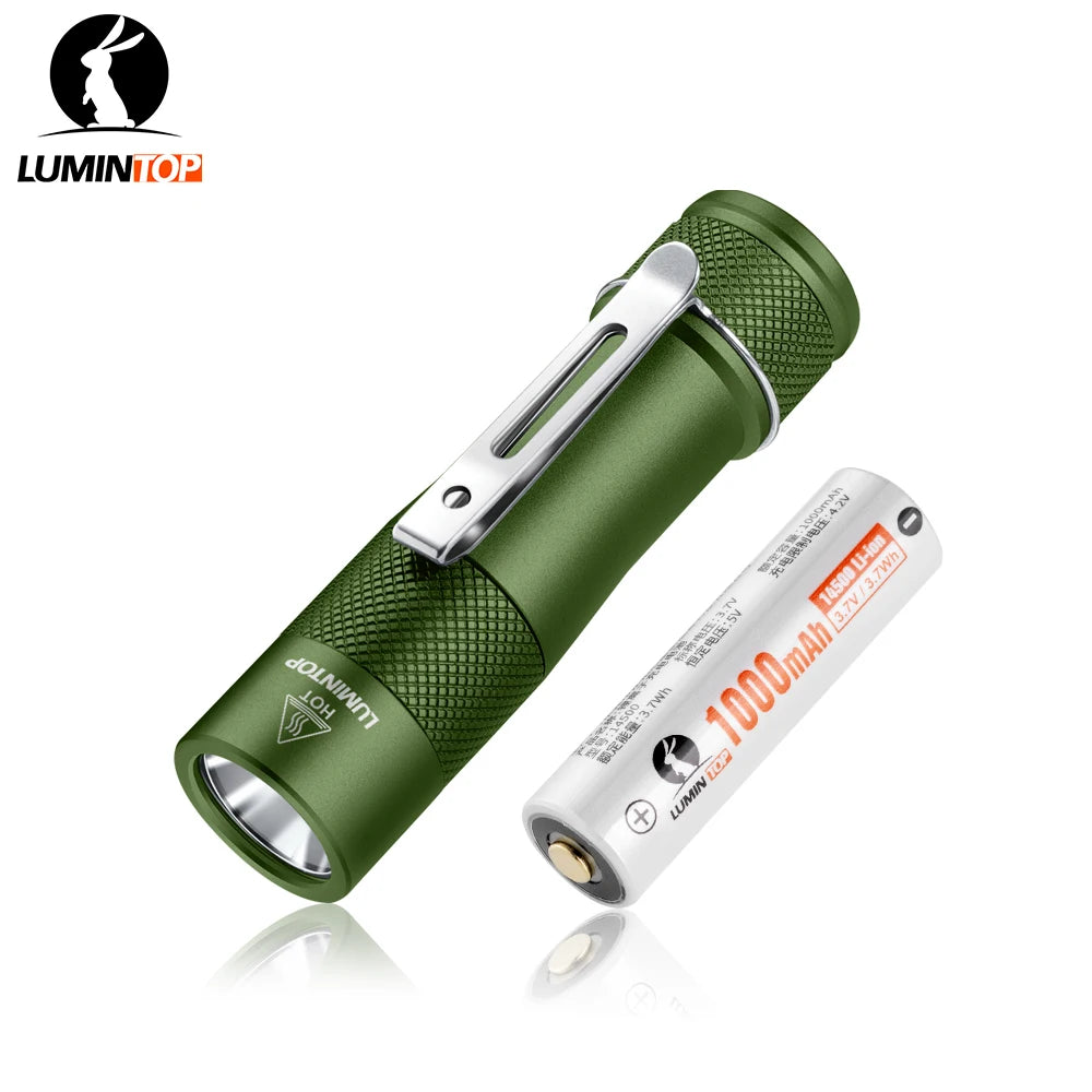 lampe torche vert olive noir argent texture antidérapante clip modernisée compacte