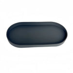 plateau ovale silicone blanc noir rangement cosmétiques bijoux moderne minimaliste