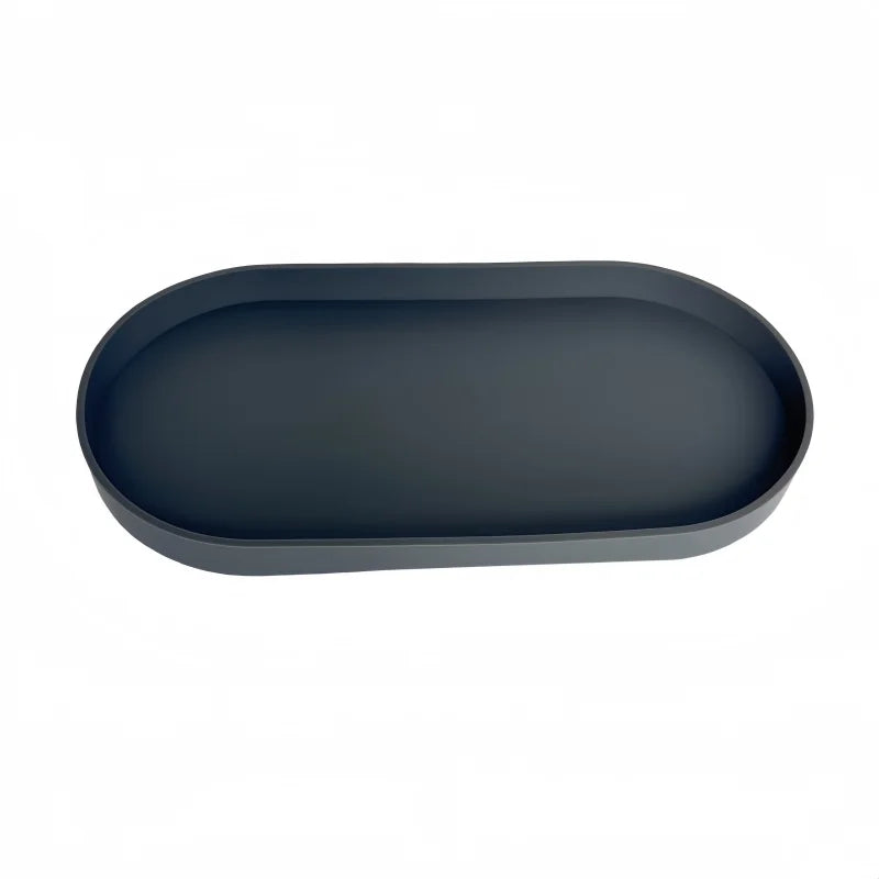 plateau ovale silicone blanc noir rangement cosmétiques bijoux moderne minimaliste