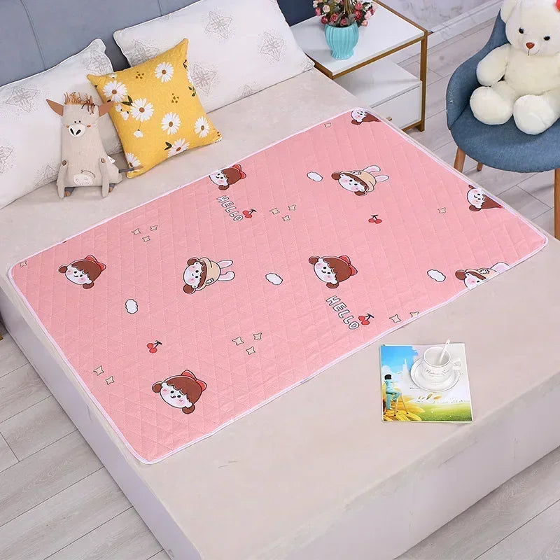 tapis absorbant enfant motif dessins animés moderne rose clair vert clair bleu clair 70cm