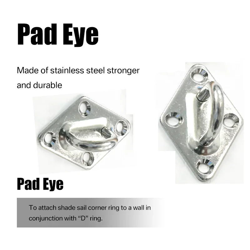 accessoires voile argent turnbuckles snap hooks pad eyes industriels robustes jardin