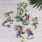 sculpture multicolore mosaïque art contemporain lézard opacité ornement intérieur résine
