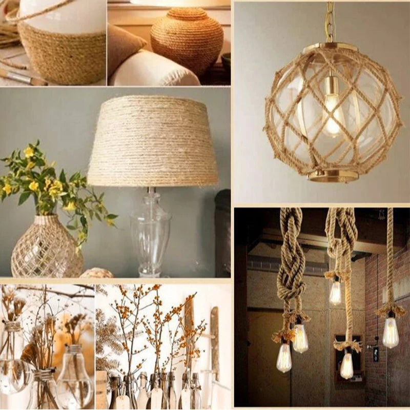 corde jute naturelle 1mm 14mm artisanale rustique décoration maison bricolage macramé fibrée marron clair
