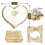 décoration mariage cœur transparent bois pieces gravées signature romantique champêtre festive