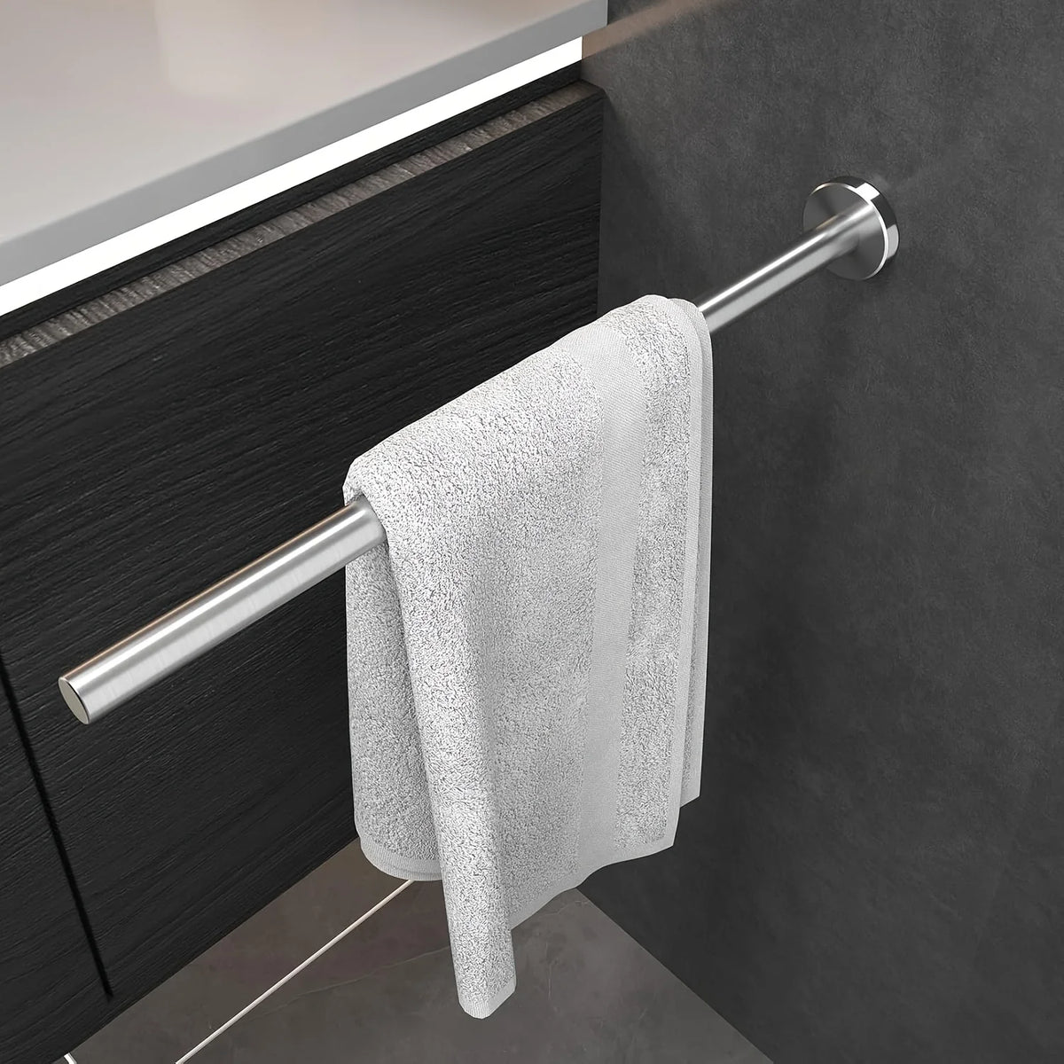 porte serviettes mural acier inoxydable finition noire texture mat moderne murale serviettes
