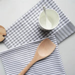 serviettes table coton rayures gris clair blanc absorption rapide séchage rapide moderne cuisine utilisation