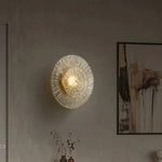 applique murale moderne led transparente rayons radiaux blanc doré éclairage décoration chambre salon