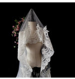 voile mariée blanc dentelle bordure broderie fine translucide classique femme mariage erotique