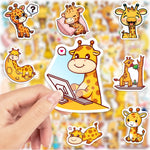 stickers girafes mignonnes dessin animé orange marron blanc bleu rose vert jaune adhésifs vinyle