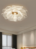 plafonnier led doré floral moderne lumière dimmable blanc beige