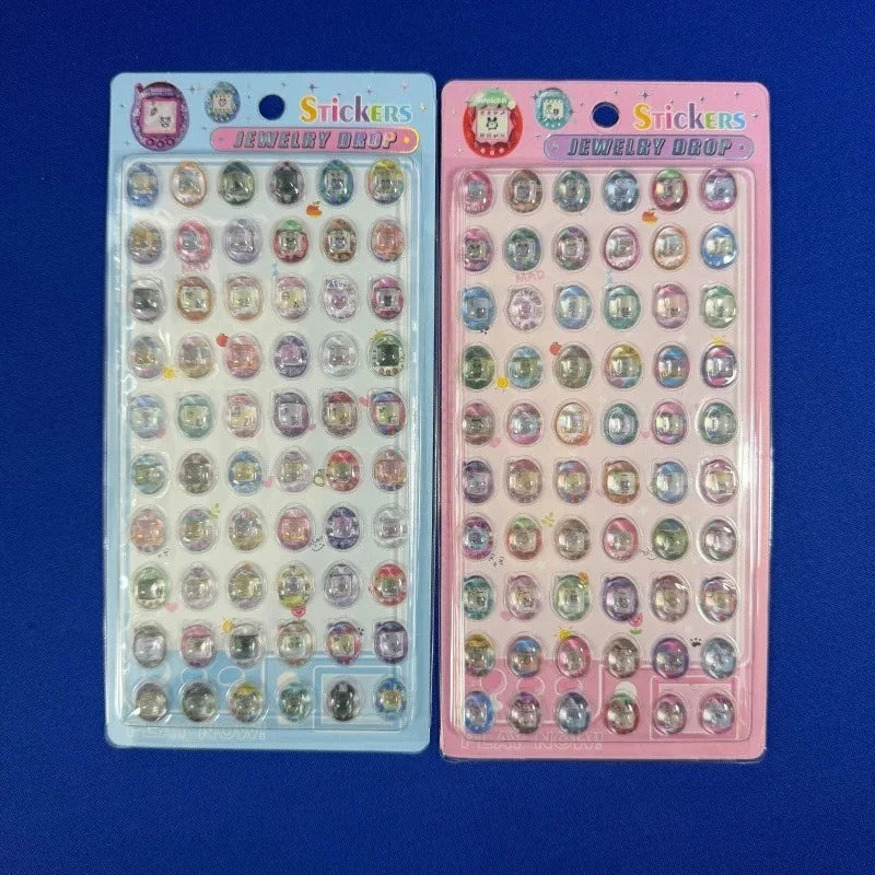 sticker anime rose bleu jaune gris adhésif cartoon mignon décoration téléphone portable jouet cadeau