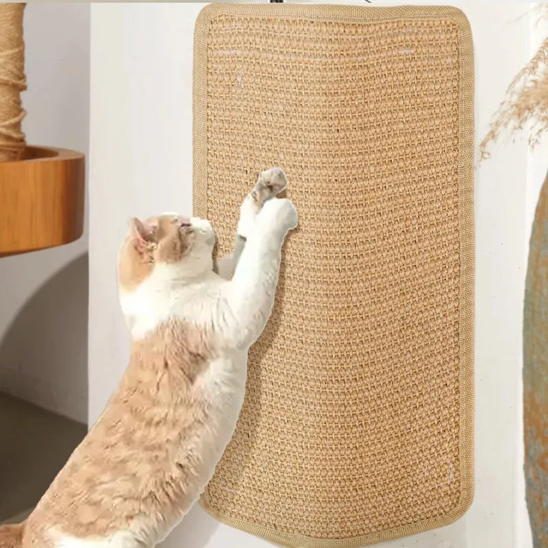 tapis gratter sisal beige clair adhésif texture tissée moderne protection chats