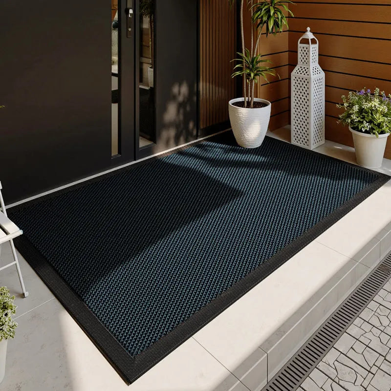 tapis d'entrée noir adhésif antidérapant résistant rides moderne couloir porte adultes