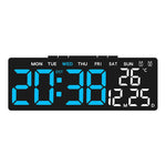 Horloge numérique LED affichage temps jour date température noir blanc vert bleu.orange moderne