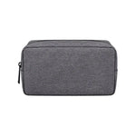 Sac main moderne toile gris clair zip compartiments internes taille 16 23 cm