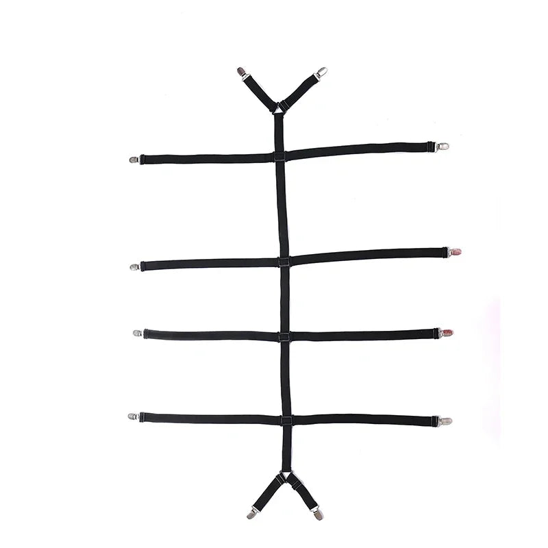 sangles lit clips métalliques blanc noir moderne fixations drap couette anti dérapage