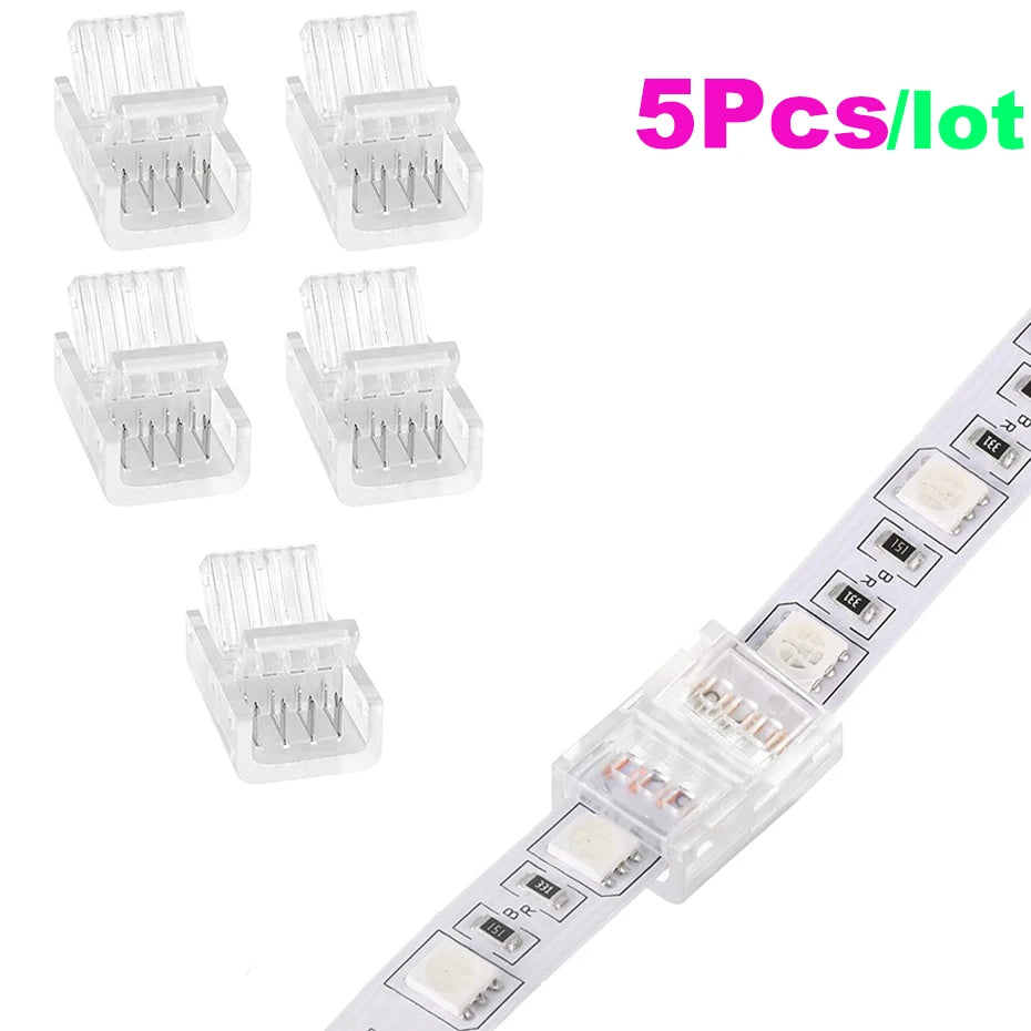 connecteurs led transparents 24v 2pin 3pin 4pin 8mm 10mm lot pièces adhésifs modernes