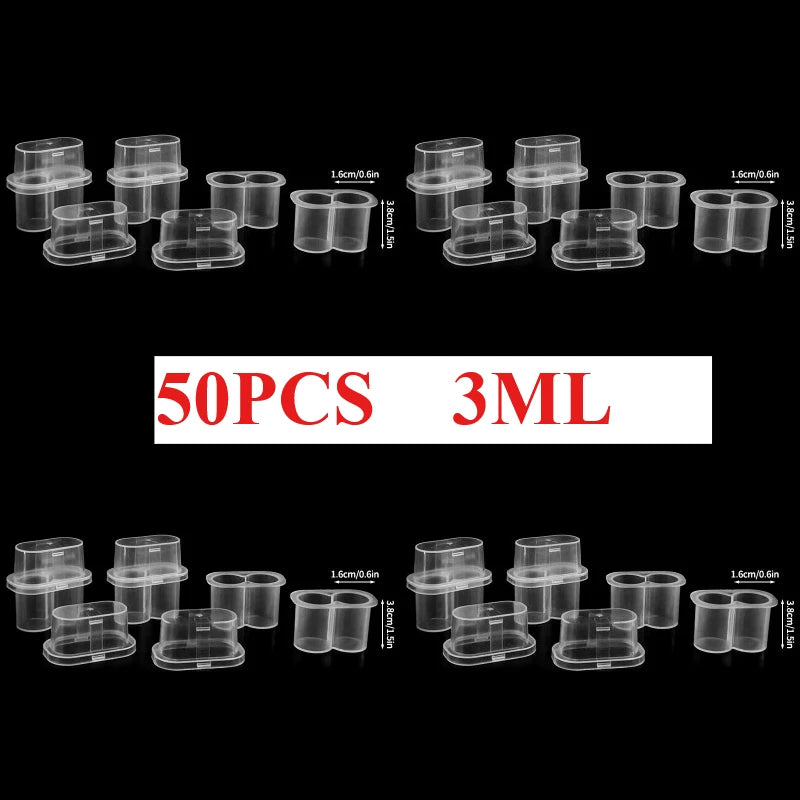 boîtes rangement transparentes flacons cosmétiques réutilisables modernes sans motif